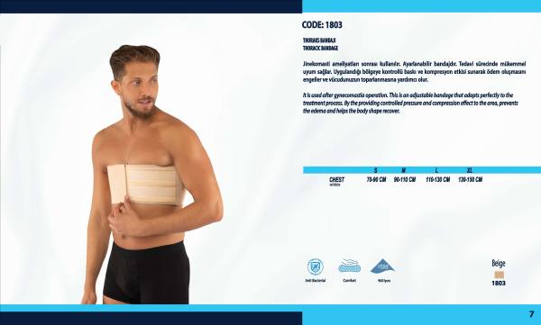 Yasin Medikal liposuction kompresyon ürünleri kataloğu, Model 1803 ürün görseli