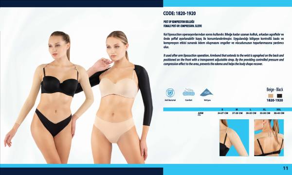 Yasin Medikal liposuction kompresyon ürünleri kataloğu, Model 1820-1920 ürün görseli