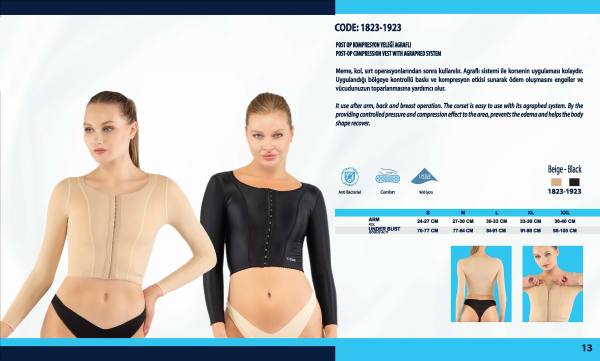 Yasin Medikal liposuction kompresyon ürünleri kataloğu, Model 1823-1923 ürün görseli