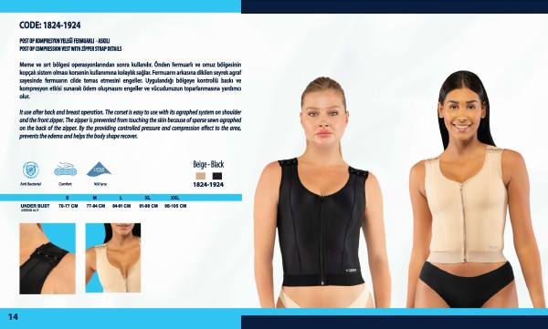 Yasin Medikal liposuction kompresyon ürünleri kataloğu, Model 1824-1924 ürün görseli