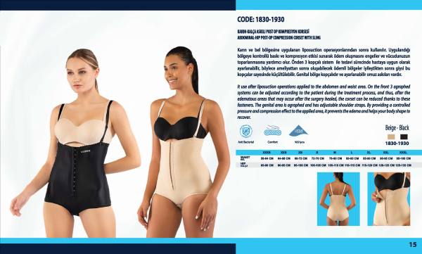 Yasin Medikal liposuction kompresyon ürünleri kataloğu, Model 1830-1930 ürün görseli