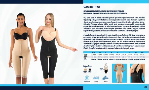 Yasin Medikal liposuction kompresyon ürünleri kataloğu, Model 1851-1951 ürün görseli