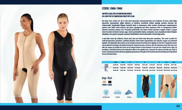 Yasin Medikal liposuction kompresyon ürünleri kataloğu, Model 1860-1960 ürün görseli