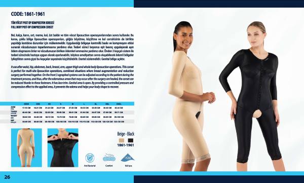 Yasin Medikal liposuction kompresyon ürünleri kataloğu, Model 1861-1961 ürün görseli