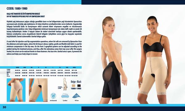 Yasin Medikal liposuction kompresyon ürünleri kataloğu, Model 1880-1980 ürün görseli