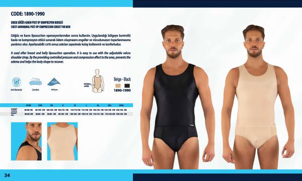 Yasin Medikal liposuction kompresyon ürünleri kataloğu, Model 1890-1990 ürün görseli
