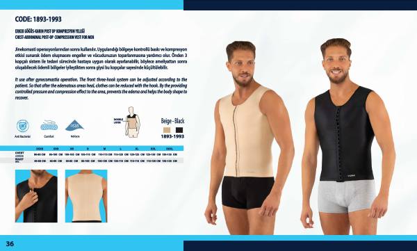 Yasin Medikal liposuction kompresyon ürünleri kataloğu, Model 1893-1993 ürün görseli