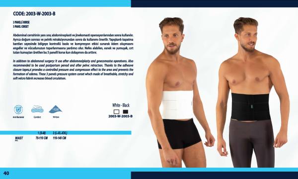 Yasin Medikal liposuction kompresyon ürünleri kataloğu, Model 2003 ürün görseli