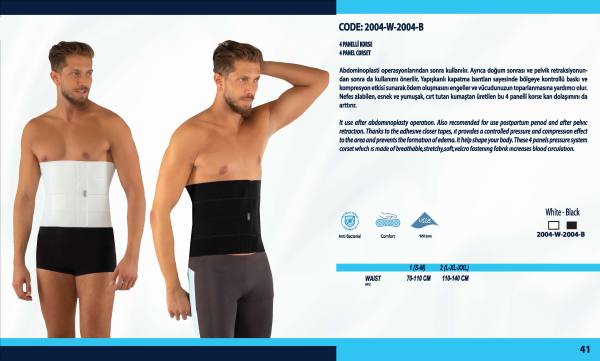 Yasin Medikal liposuction kompresyon ürünleri kataloğu, Model 2004 ürün görseli