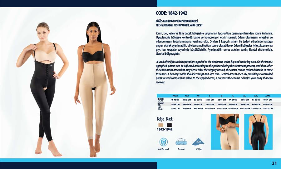 Göğüs–karın post-op kompresyon korsesi - Vizor liposuction kompresyon giysisi