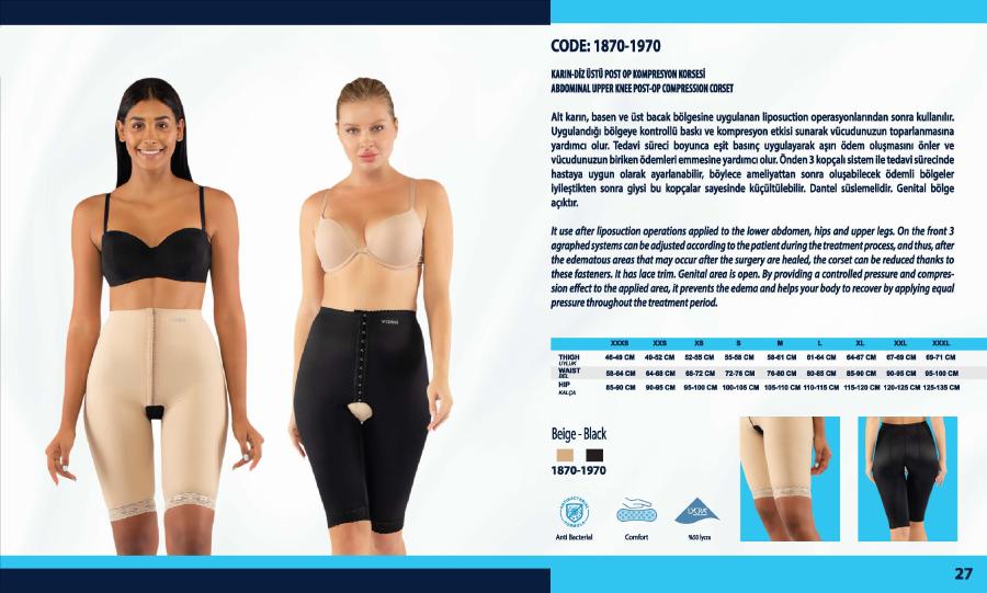 Karın–diz üstü post-op kompresyon korsesi - Vizor liposuction kompresyon giysisi