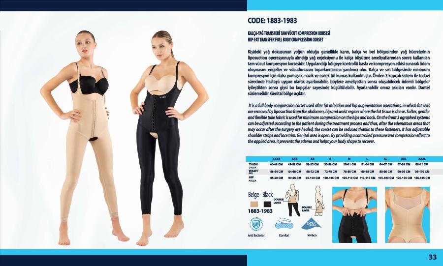 Kalça yağ transferi – tam vücut kompresyon korsesi - Vizor liposuction kompresyon giysisi