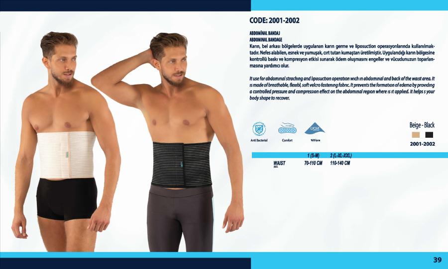 Abdominal bandaj - Vizor liposuction kompresyon giysisi